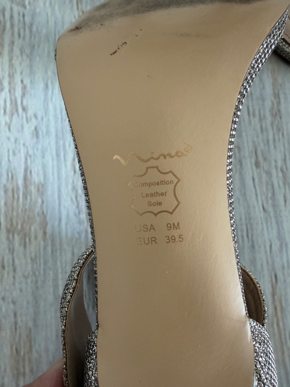 Nina Metallic Gold Open-Toe Ankle-Strap Heels - Picture 4 of 5
